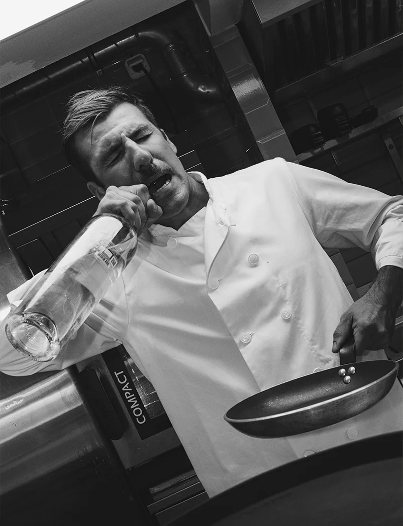 Thomas Vado in the kitchen at NYKAT, Old Town Antibes Thomas Vado in the kitchen at NYKAT, Old Town Antibes